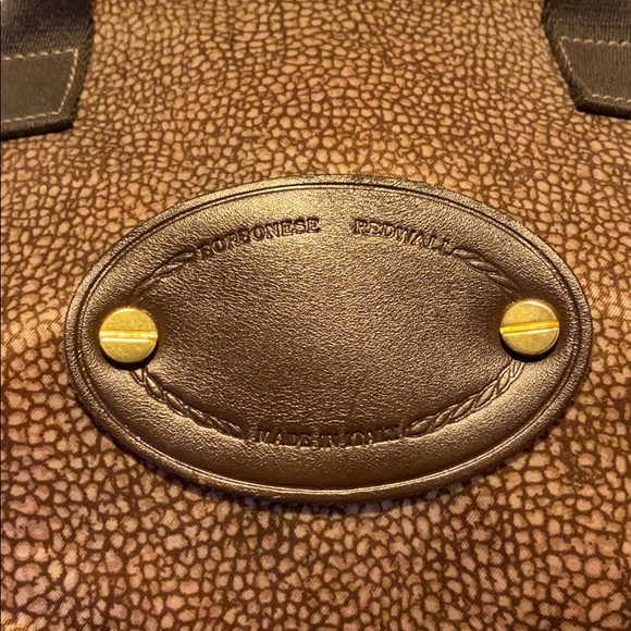 BORBONESE REDWALL Brown Nylon Satchel with Pouch - Picture 2 of 8